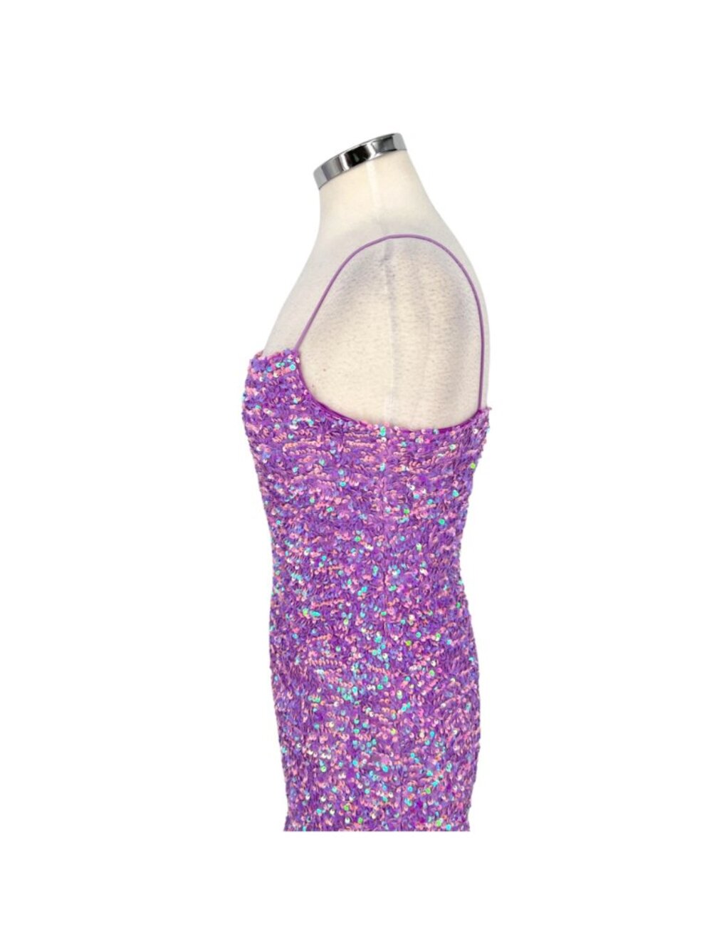 Thirty Thirty Lilac Irridescent Sequin Bodycon Mini Dress Size Medium - Picture 4 of 13